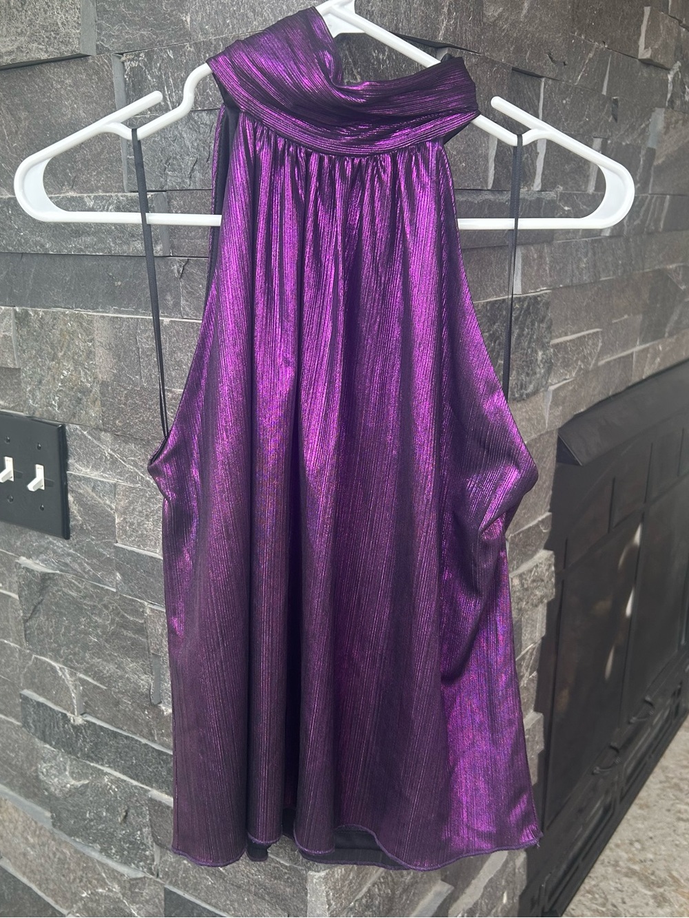 NWT Wildfox “Tequila Sunrise” Metallic Purple Halter Top